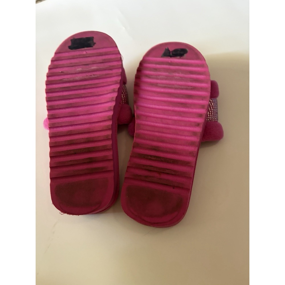 Juicy Couture, Slippers, y2k style fuzzy Hot Pink, Rhinestones, Size Small - Picture 5 of 5